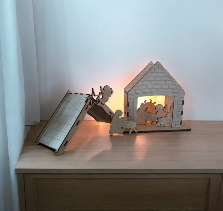 Weihnachtskrippe mit Wechselfigur