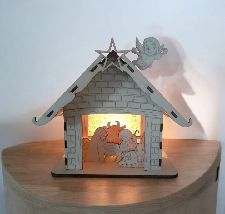 Weihnachtskrippe mit Wechselfigur