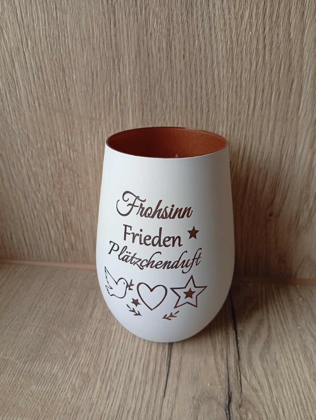 Windlicht mit Weihnachtsmotiv