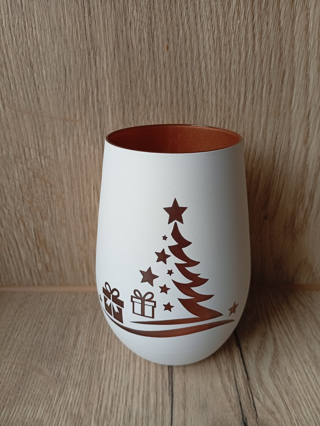 Windlicht mit Weihnachtsmotiv