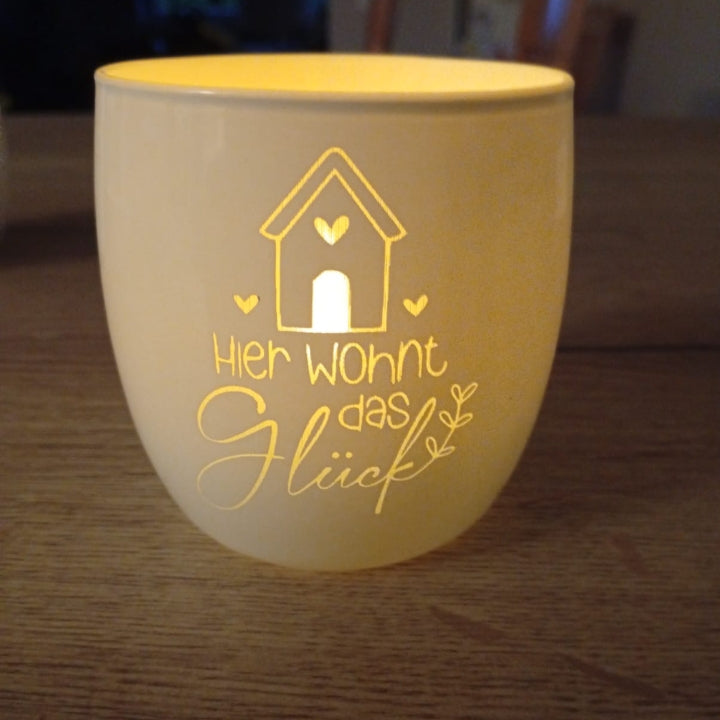Windlicht "Glück"