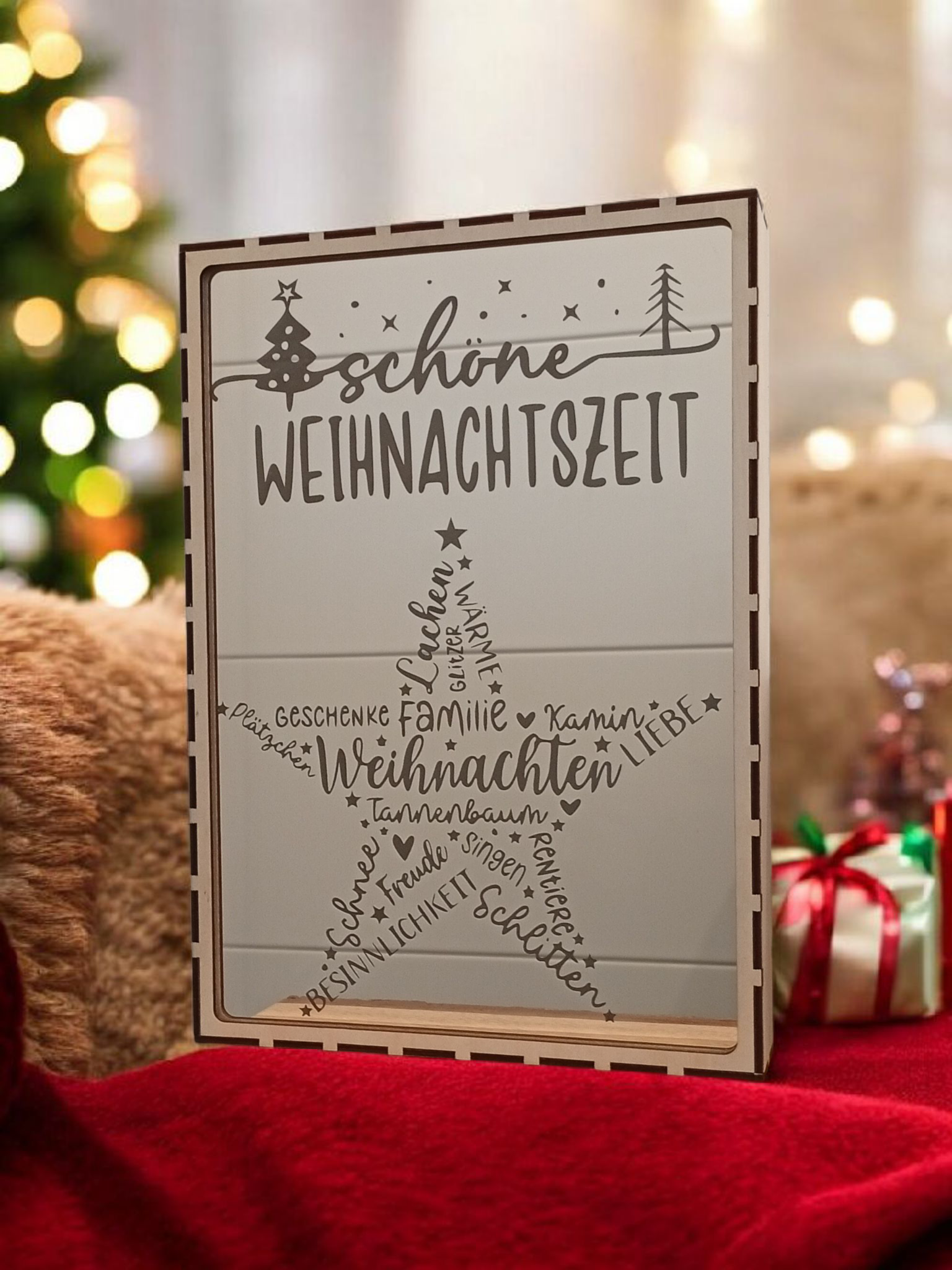 DIN A4 Spiegel mit Weihnachtsmotiv