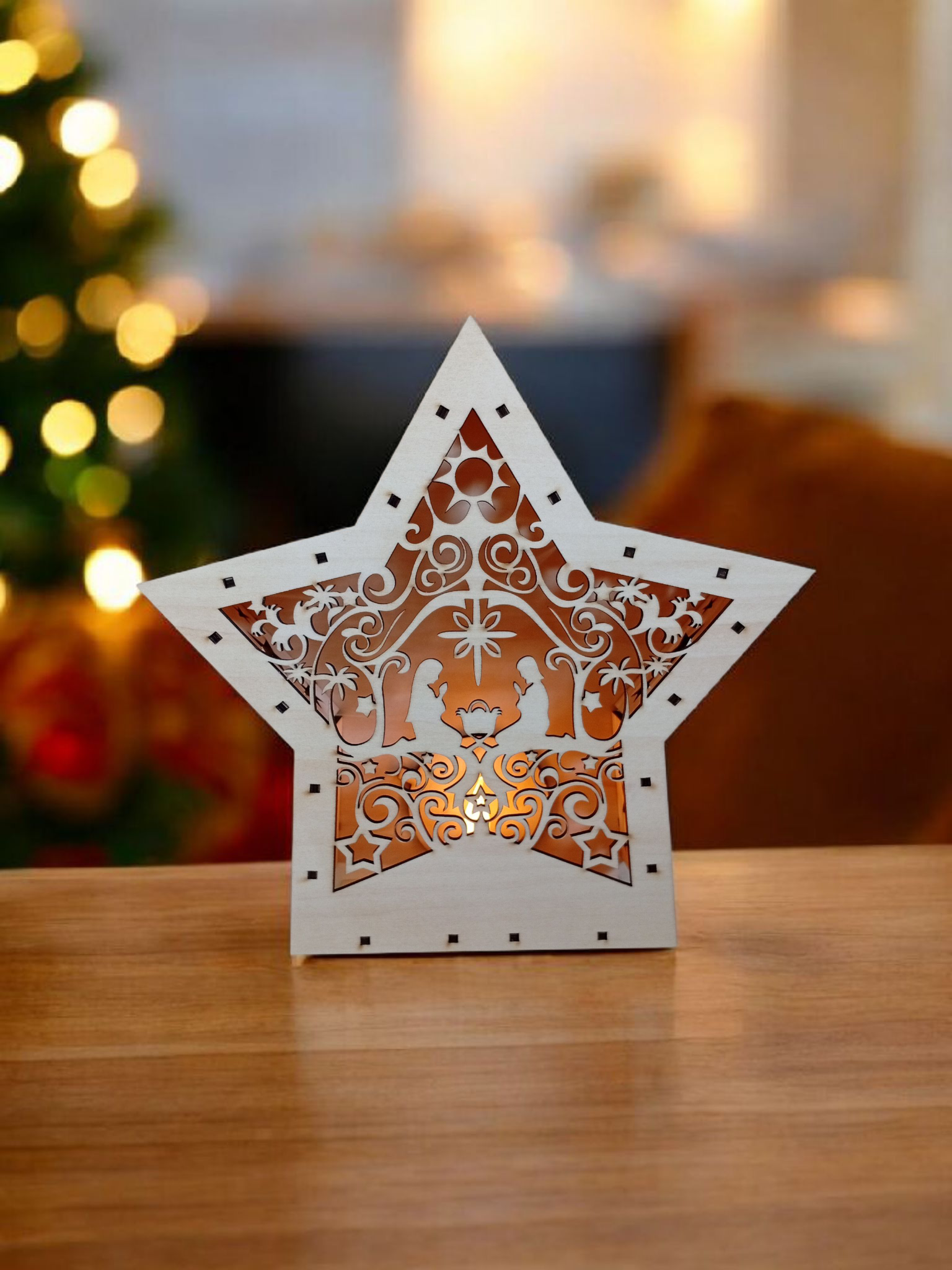 Stern mit Krippenmotiv