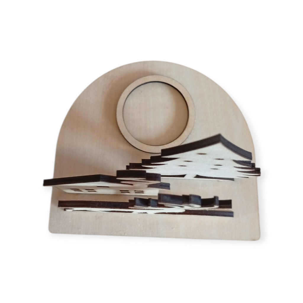 Teelichtstand Hirsch, Tanne, Haus digitale Datei SVG, AI, LBRN2, DXF