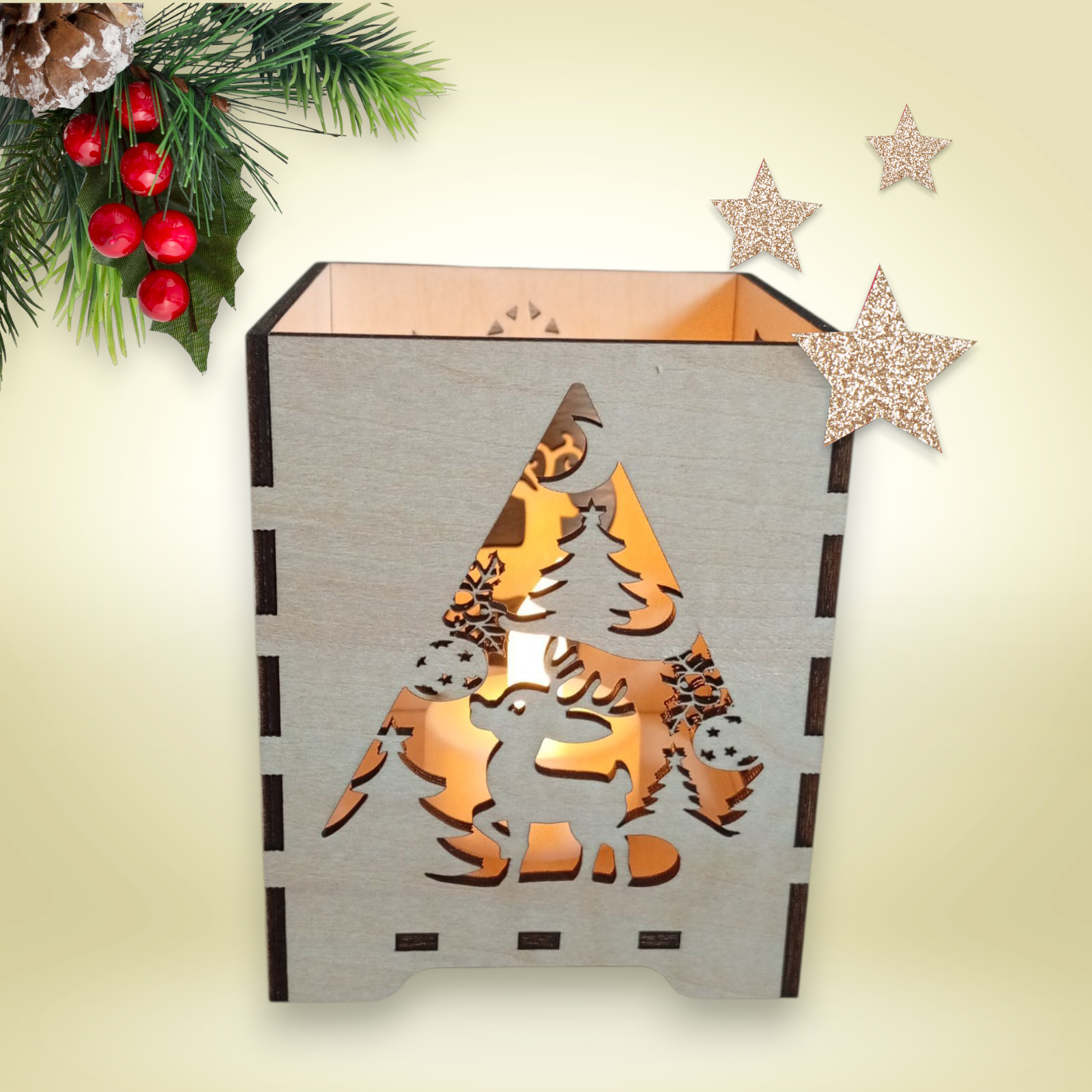 Tischlaterne mit Deckel